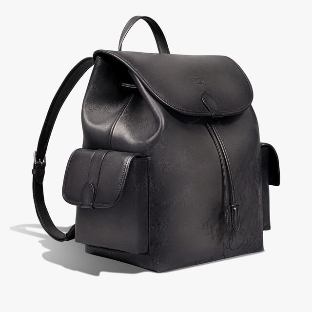 Horizon Scritto Leather Backpack, NERO GRIGIO, hi-res 2