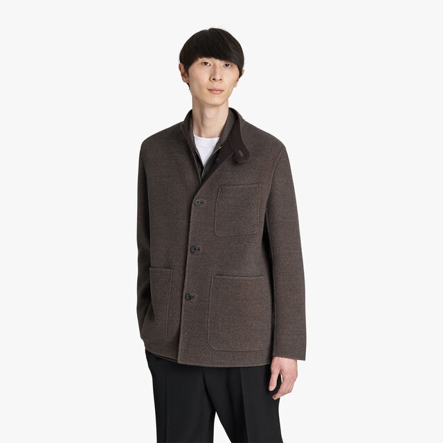 Double Face Wool Field Jacket, NUANCE OF BROWN, hi-res 2