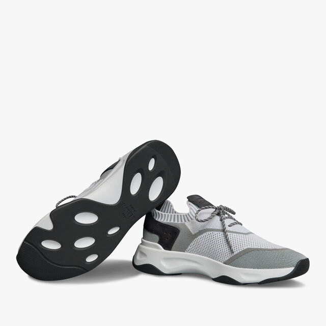 Shadow Knit And Leather Sneaker, WHITE & GREY, hi-res 4