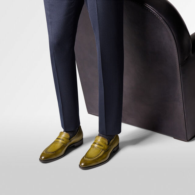 Rapiécé-Reprisé Leather Loafer, ACID GREEN, hi-res 7