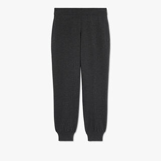 Wool Jogging Trousers With Leather Tag