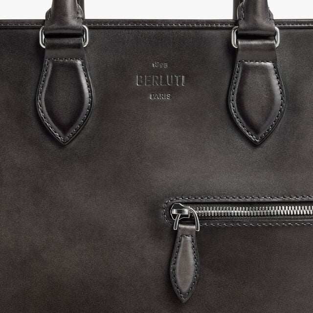 Deux Jours Leather Briefcase, NERO GRIGIO, hi-res 7