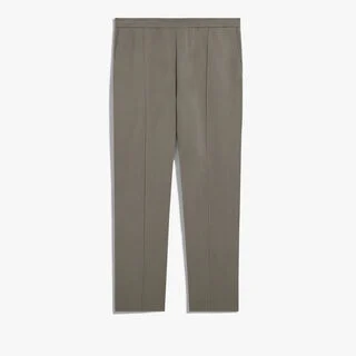 Double Face Scritto Knitted Pants, PEBBLES GREY, hi-res