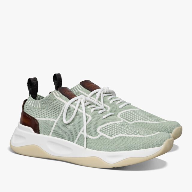 Shadow Knit And Leather Sneaker, SAGE, hi-res 2