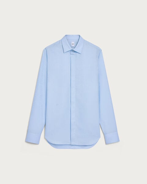 Andy Scritto Pattern Shirt, Sky Blue, hi-res