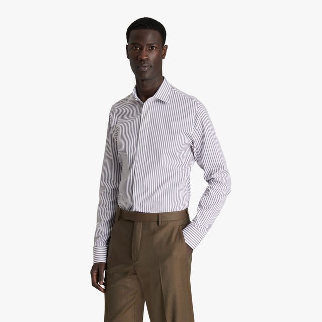 Chemise Rayée Andy En Coton, BROWN STRIPES, hi-res 2