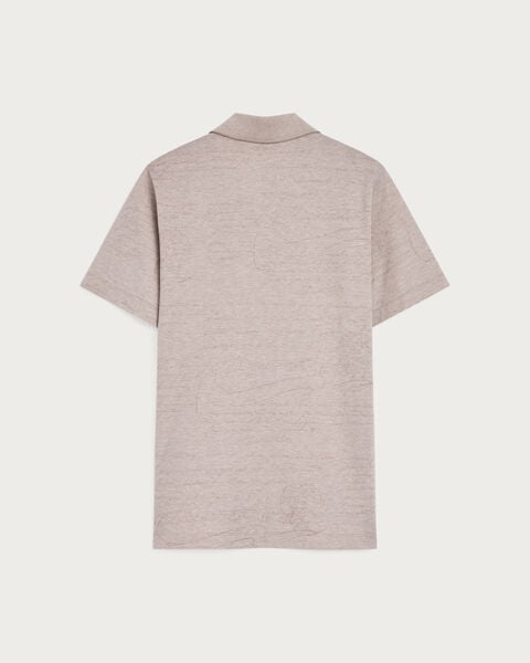 Polo en piqué Motif Scritto, Nile Blue, hi-res