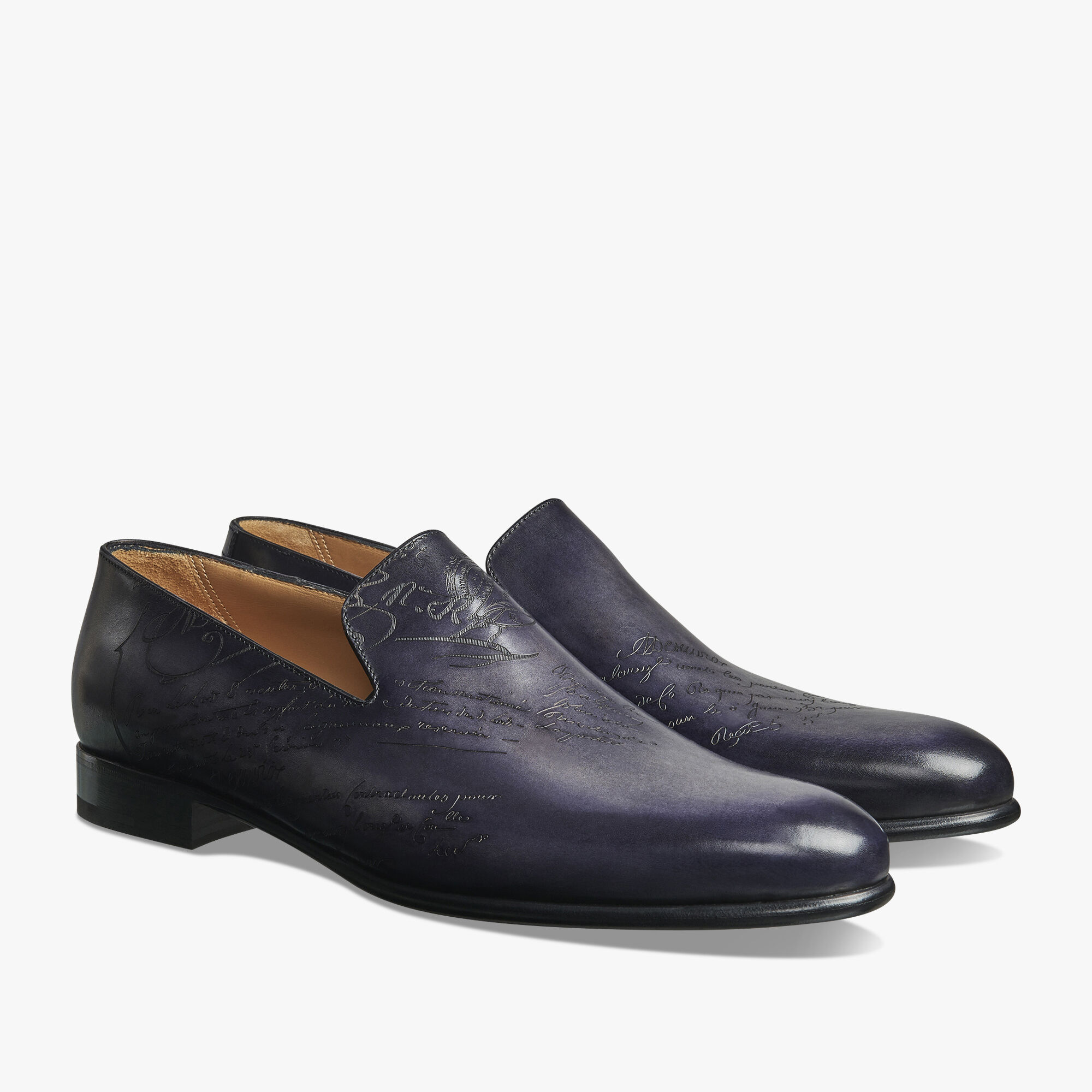 Cursive Galet Scritto Leather Loafer, NERO GRIGIO, hi-res 2