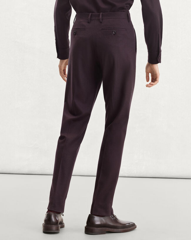 Alessandro Trousers with Leather Detail, Nero Bordo, hi-res