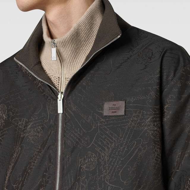Reversible Wool & Scritto Nylon Tracksuit Blouson, EARTH BROWN, hi-res 6