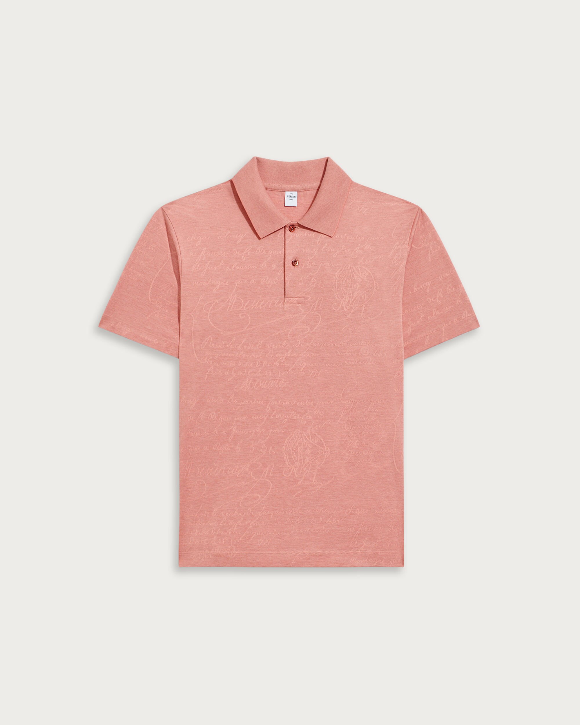 Scritto Pattern Piqu&eacute; Polo, Heather Pink, hi-res