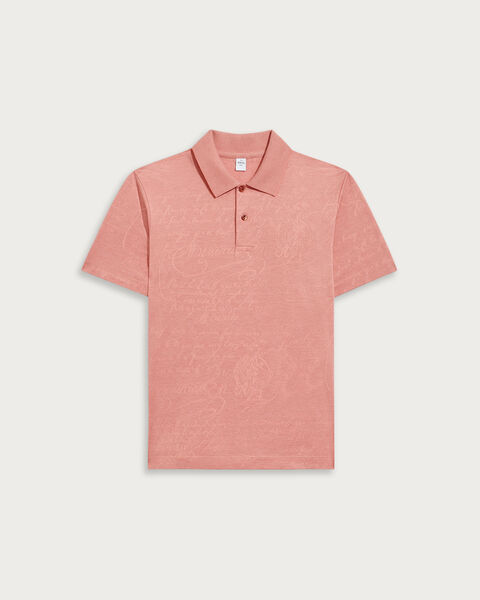 Scritto Pattern Piqu&eacute; Polo, Heather Pink, hi-res