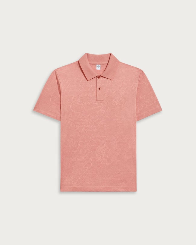Scritto Pattern Piqu&eacute; Polo, Heather Pink, hi-res