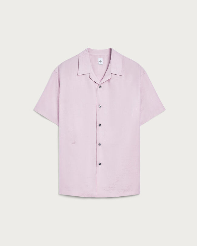 Scritto Pattern Short-Sleeves Shirt, Antique Rose, hi-res