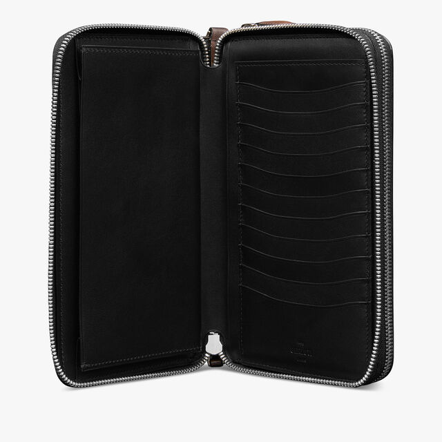 Tali Scritto Leather Long Zipped Wallet, CACAO INTENSO, hi-res 7