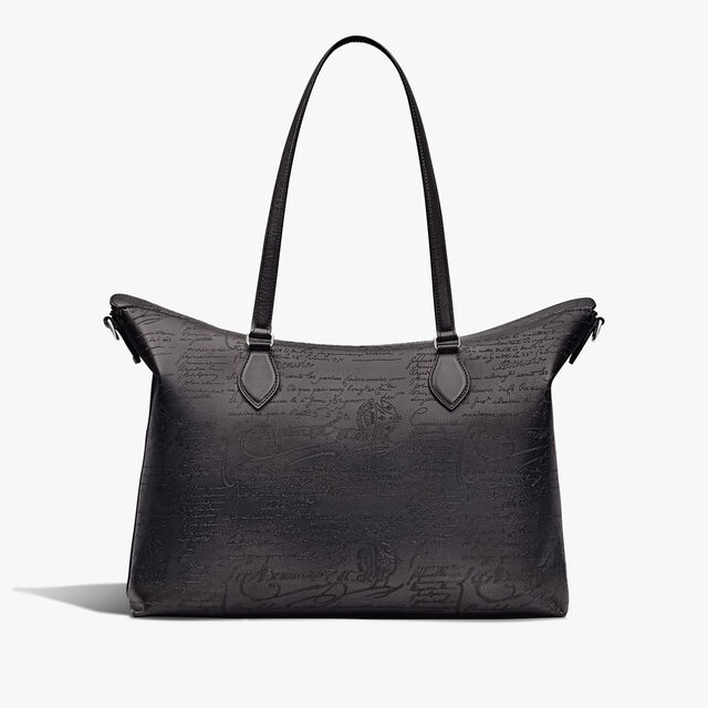 Late Hour Scritto Leather Shopper, NERO GRIGIO, hi-res 3