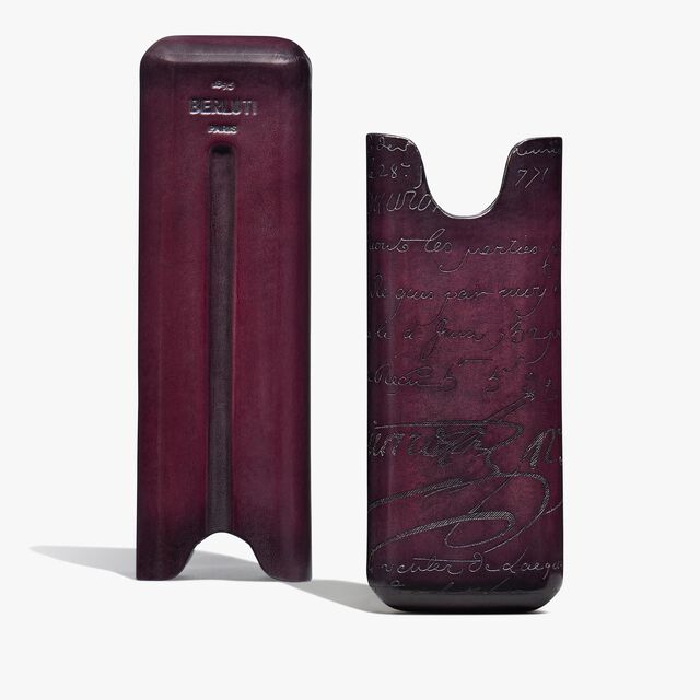 Scritto Leather Two-Cigar Case, GRAPES, hi-res 3