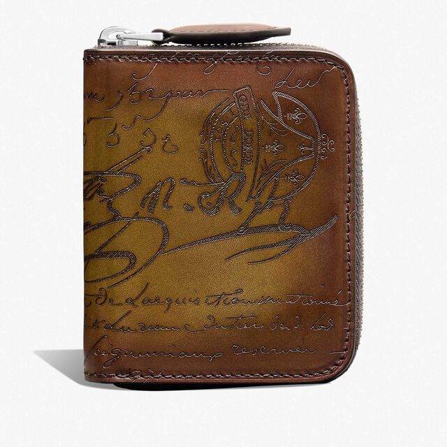 Wapa Scritto Leather Coin Purse, JUNGLE GREEN, hi-res 1