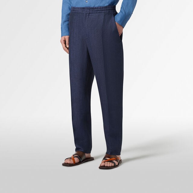 Drawstring Trousers, SHADES OF BLUE  , hi-res 3