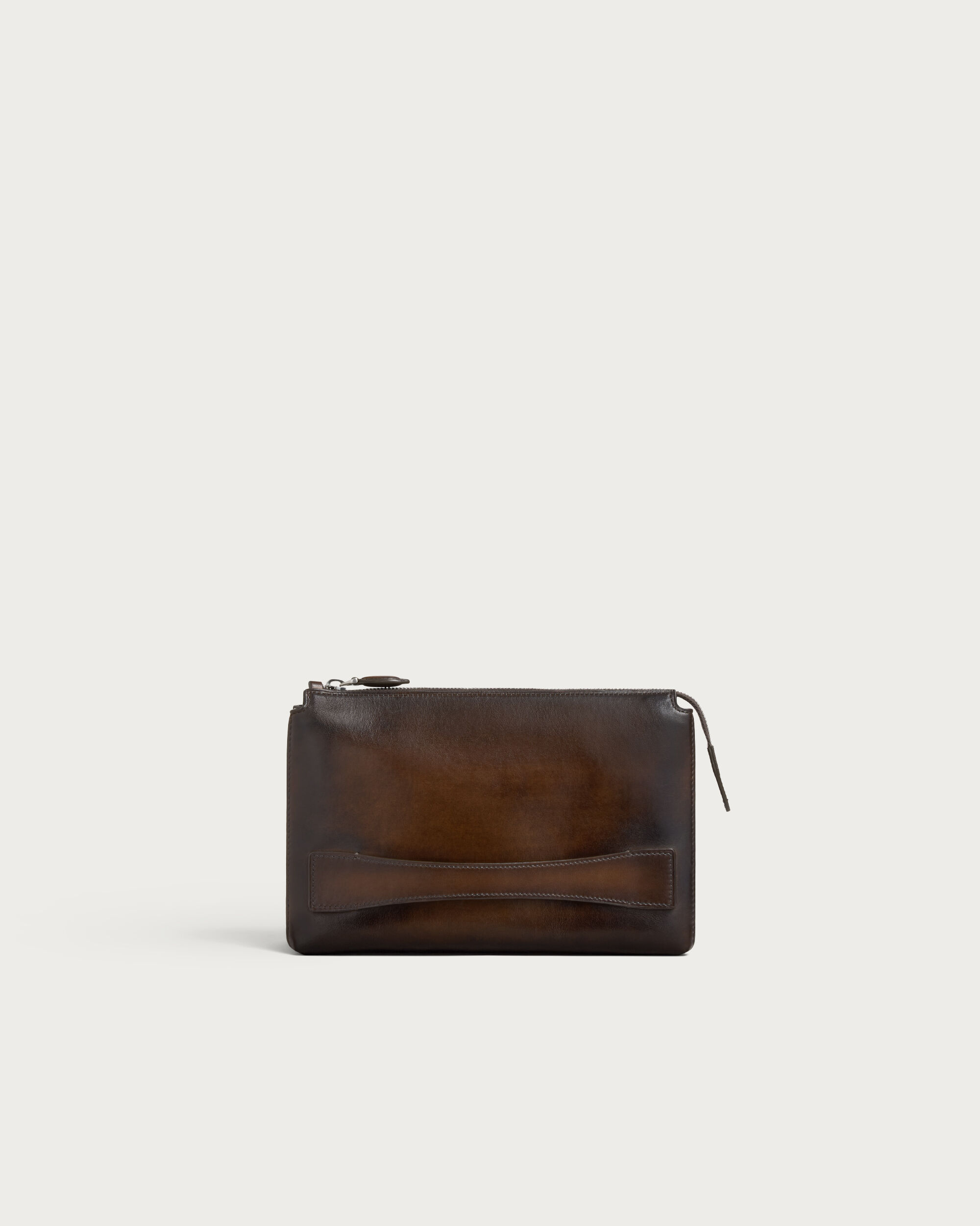 Tersio Gaspard Zipped Pouch, Marrone Intenso, hi-res