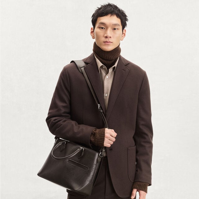 Toujours XS Tote Bag In Scritto Leather, SELVA OSCURA, hi-res 2