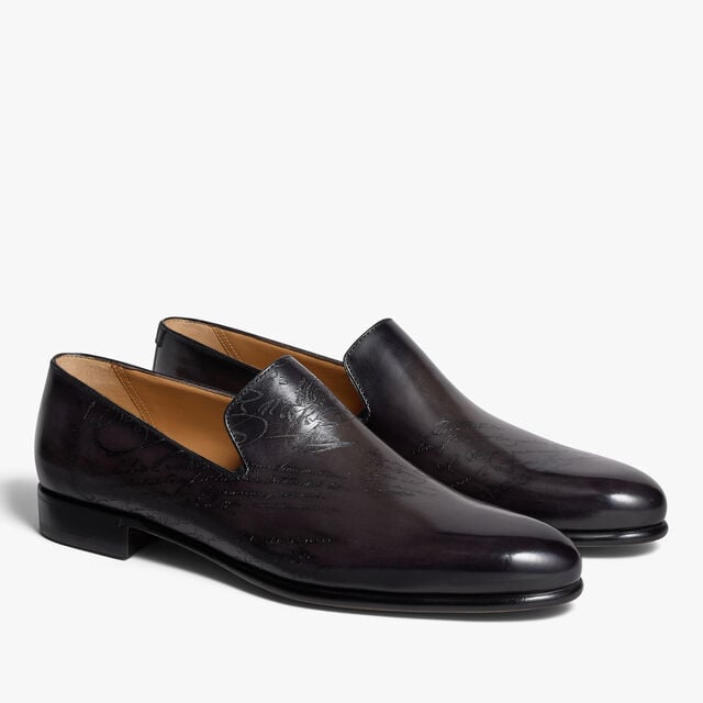 Cursive Galet Scritto Leather Loafer, NERO GRIGIO, hi-res 4