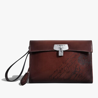 E'Mio Scritto Leather Messenger, LEGNO BRUCIATO, hi-res