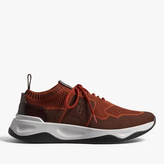 Shadow Knit And Lagoon Calf Sneaker, BRICK / BROWN, hi-res