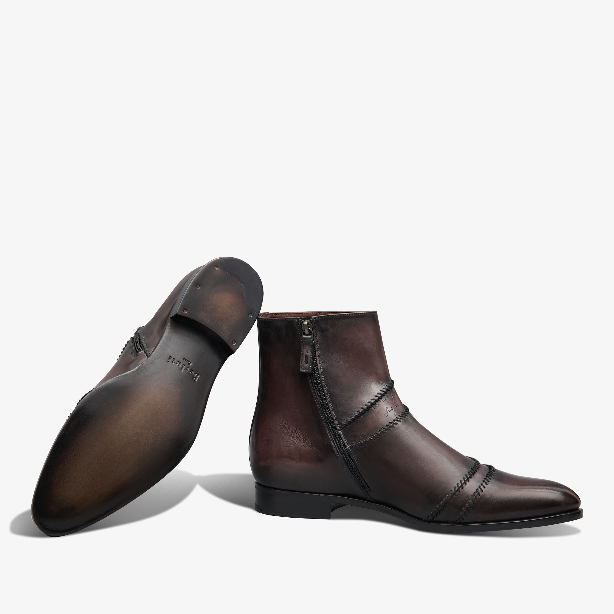 Berluti レザーブーツ ラピエセ・ルプリゼ スクリットレザー ブーツ | ベルルッティ JP