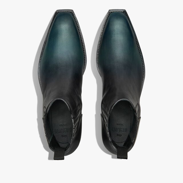 Bottine Butteri En Cuir, NERO PETROL, hi-res 4