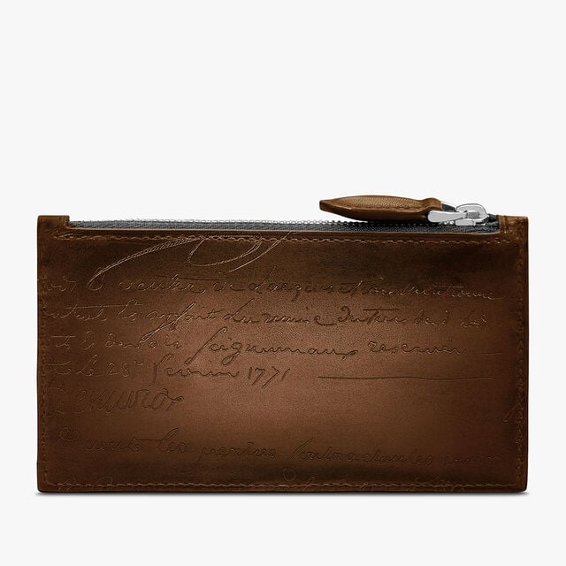 Porte-Cartes Zippé Long Koa Maxi En Cuir Scritto, CACAO INTENSO, hi-res 2