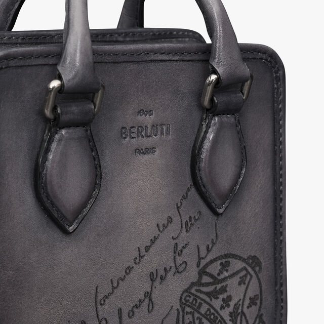 Premier Jour Gulliver Scritto Leather Messenger, LIGHT ALUMINIO, hi-res 4