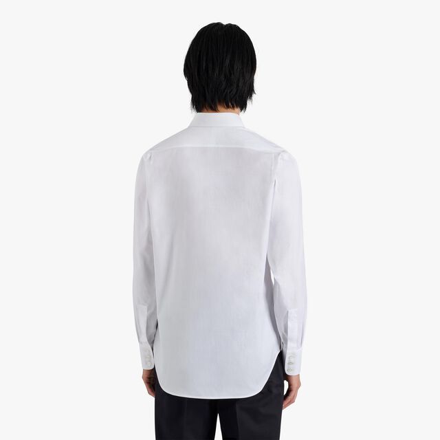 Cotton Scritto Button-Down Collar Shirt, BLANC OPTIQUE, hi-res 3
