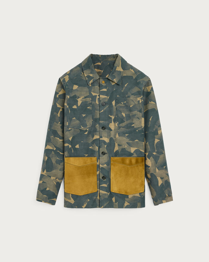 Berluti スエードディテール カモフラージュ ミリタリー オーバーシャツ