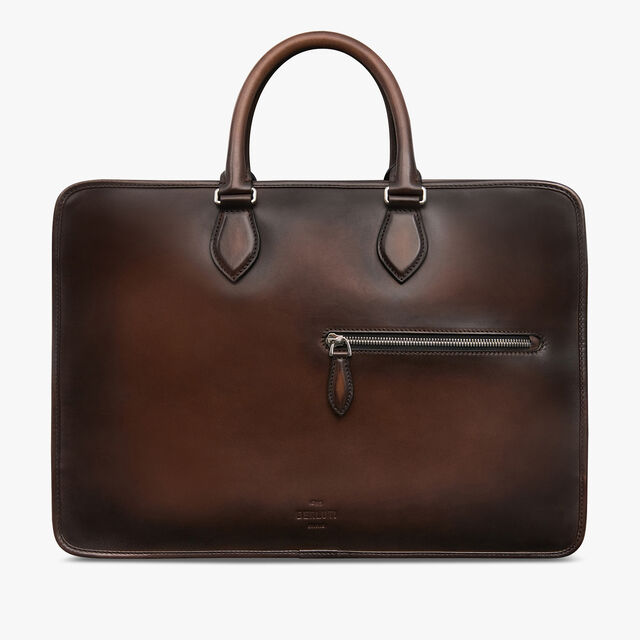 Deux Jours Leather Briefcase, CACAO INTENSO, hi-res 1