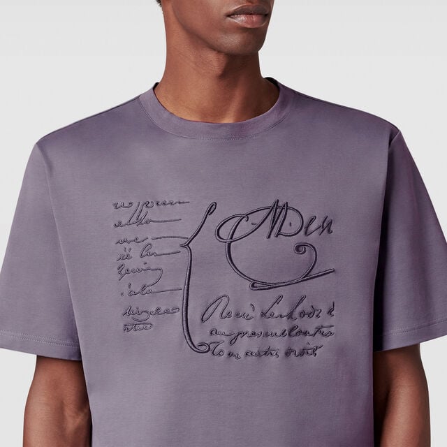 T-shirt à Broderie Scritto, SMOCKY LILAC, hi-res 5
