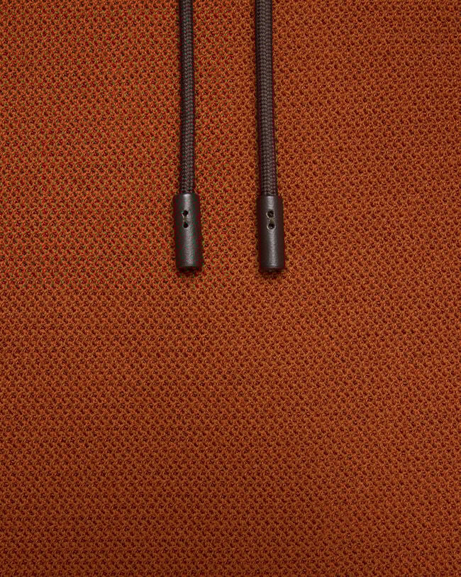 Shadow Hoodie with Leather Details, Rust, hi-res