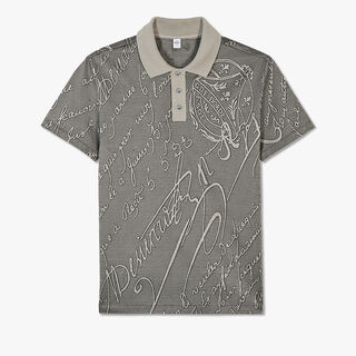 Jacquard Scritto Polo Shirt, NOIR, hi-res