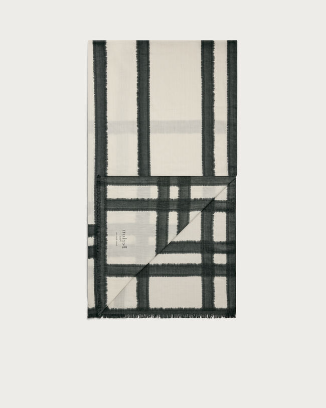 Patina Checks Scarf, Blue Smoke, hi-res