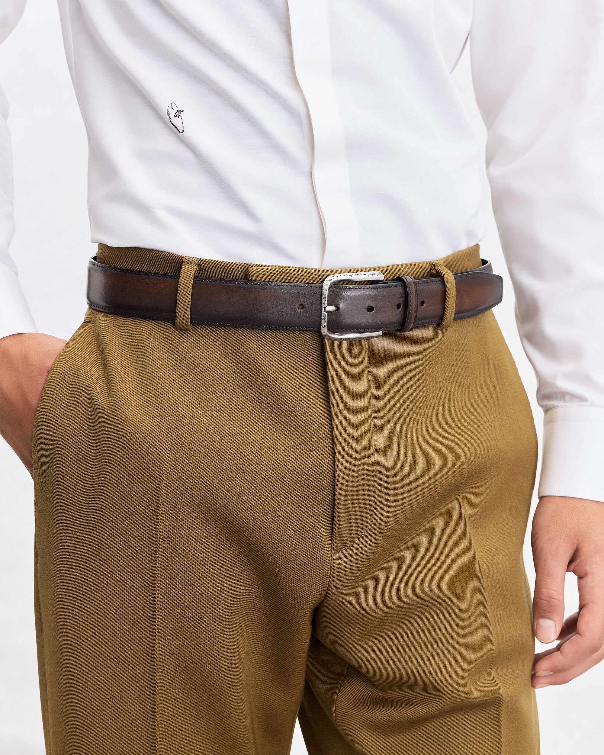 Curve Belt, Charcoal Brown, hi-res