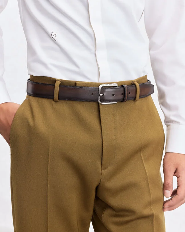 Curve Belt, Charcoal Brown, hi-res