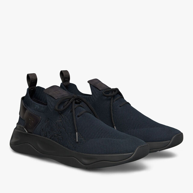 Shadow Knit And Leather Sneaker, NAVY, hi-res 2