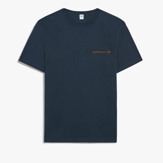 レザータブ ポケット Tシャツ, MARINE, hi-res