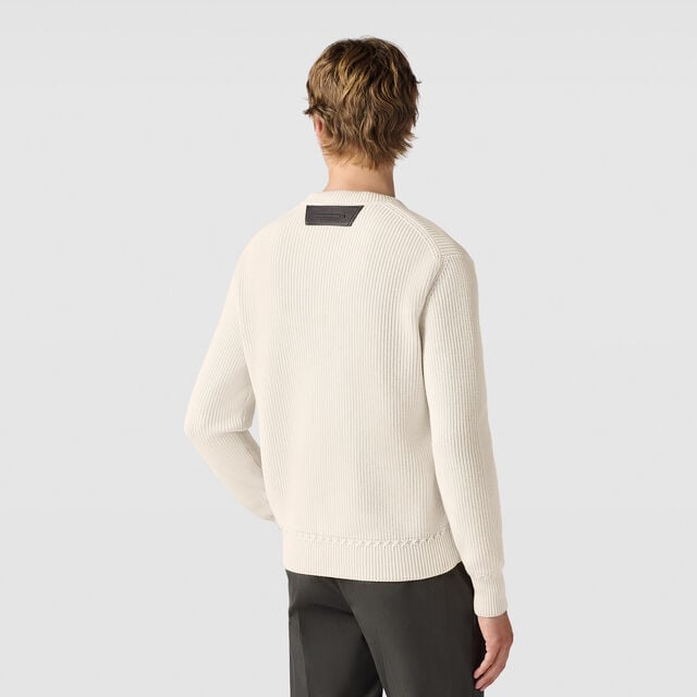 Cotton Silk English Ribs V-Neck, SHELL, hi-res 3