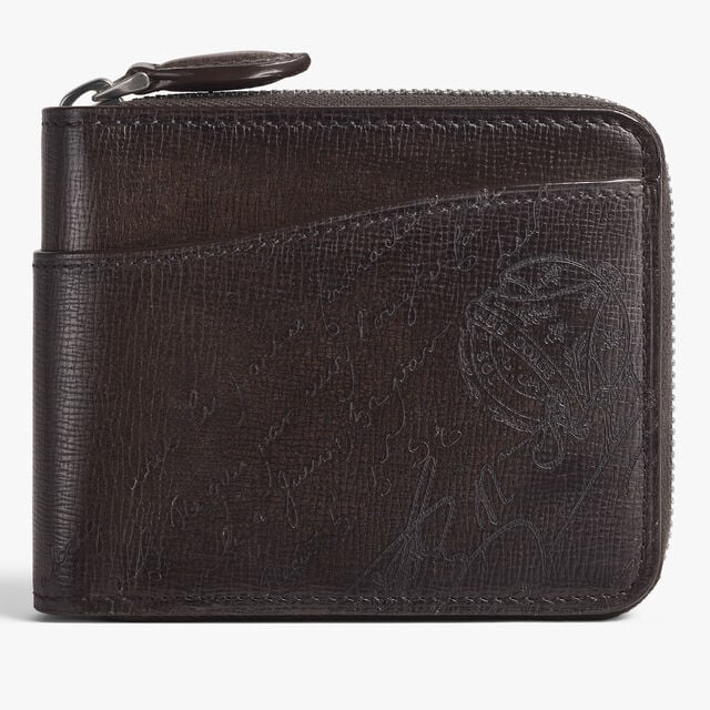 Itauba Square Gradiant Compact Wallet In Scritto Leather, SELVA OSCURA, hi-res 1