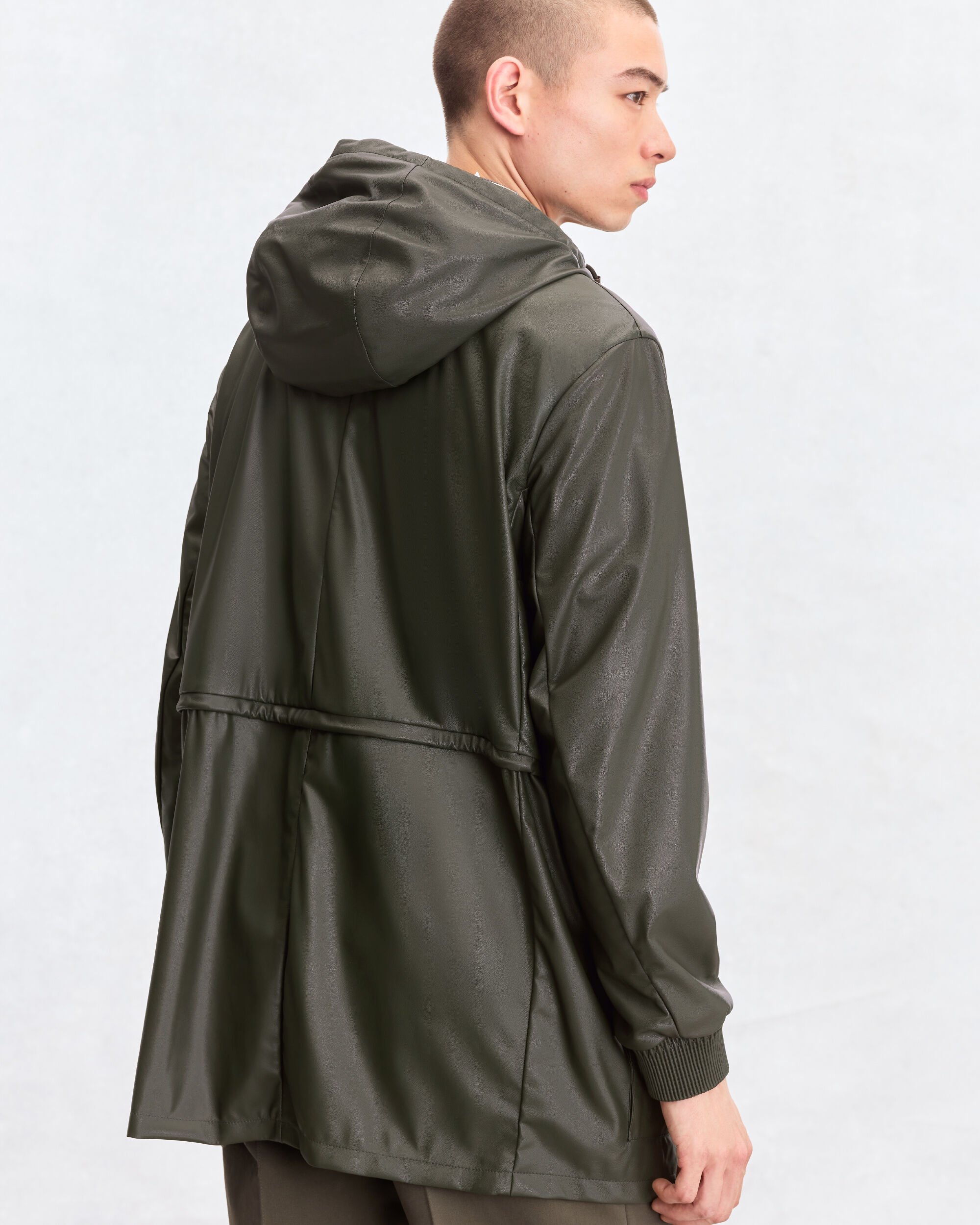 Parka &agrave; Capuche en Cuir Fly Ultral&eacute;ger, Forest Green, hi-res