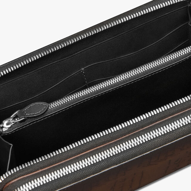 Tali Scritto Leather Long Zipped Wallet, CACAO INTENSO, hi-res 6