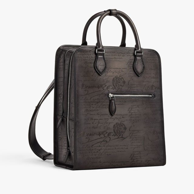 Premier Jour Scritto Leather Backpack, NERO GRIGIO, hi-res 5