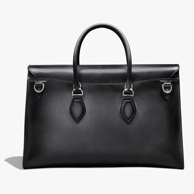 E'Mio Scritto Leather Briefcase, NERO GRIGIO, hi-res 3
