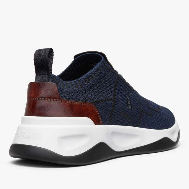 Shadow Knit And Leather Sneaker, NAVY, hi-res 5